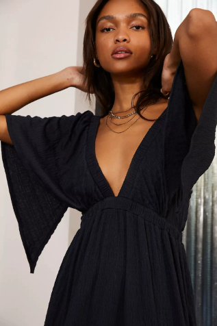 V-Neck Loose Maxi Dress – Casual Long Dress for Women