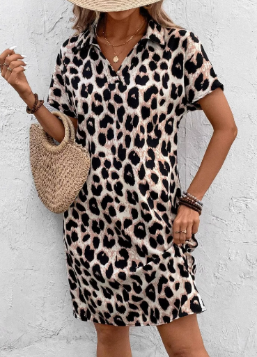 Lavinia Leopard Print Dress – Sexy Splice Maxi Dress for Women