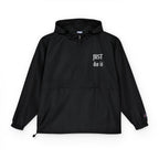 Packable Windbreaker Jacket — Orange Anorak with Small Chest Graphic