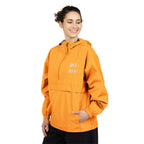 Packable Windbreaker Jacket — Orange Anorak with Small Chest Graphic