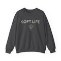 Soft Life Crewneck Sweatshirt — Minimal Floral Graphic Pullover for Women