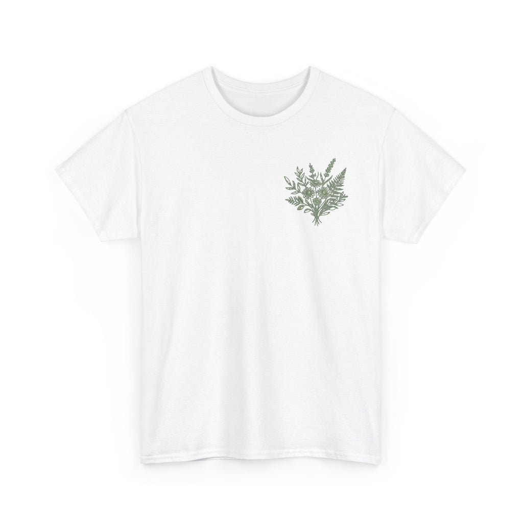 Botanical Fern Bouquet T-Shirt — Green Floral Nature Graphic Tee for Women