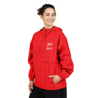Packable Windbreaker Jacket — Orange Anorak with Small Chest Graphic