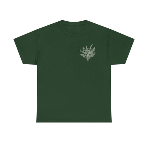 Botanical Fern Bouquet T-Shirt — Green Floral Nature Graphic Tee for Women