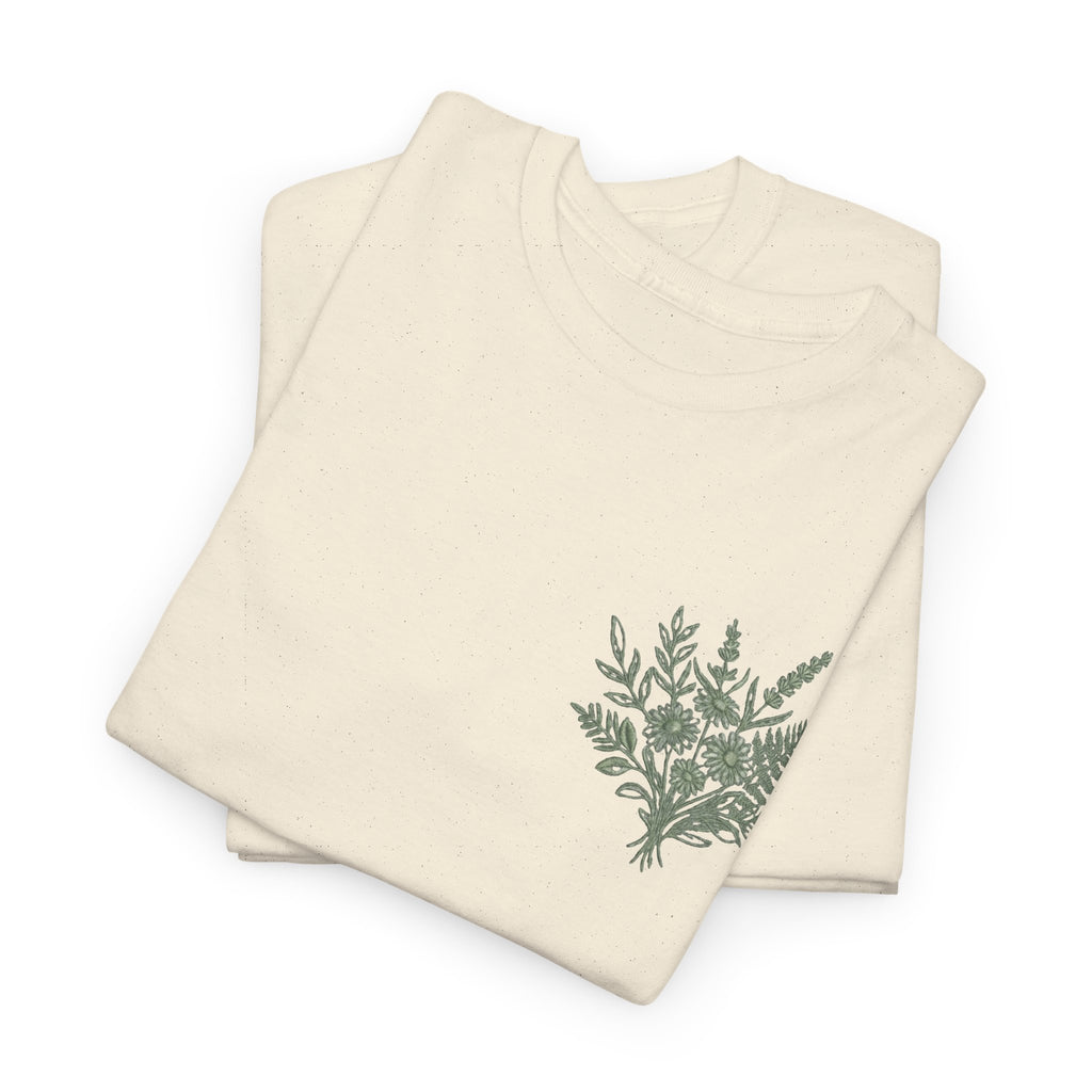 Botanical Fern Bouquet T-Shirt — Green Floral Nature Graphic Tee for Women