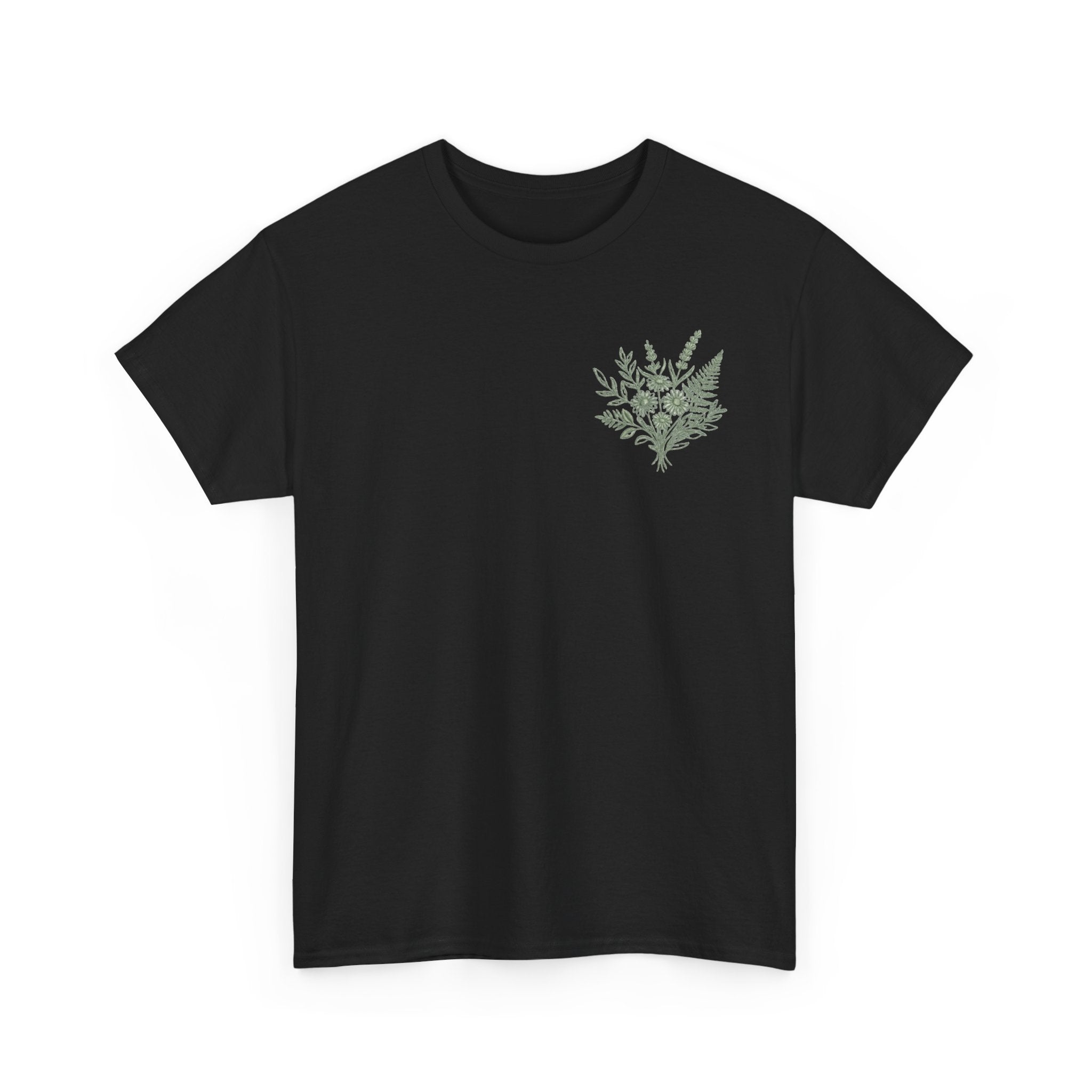 Botanical Fern Bouquet T-Shirt — Green Floral Nature Graphic Tee for Women