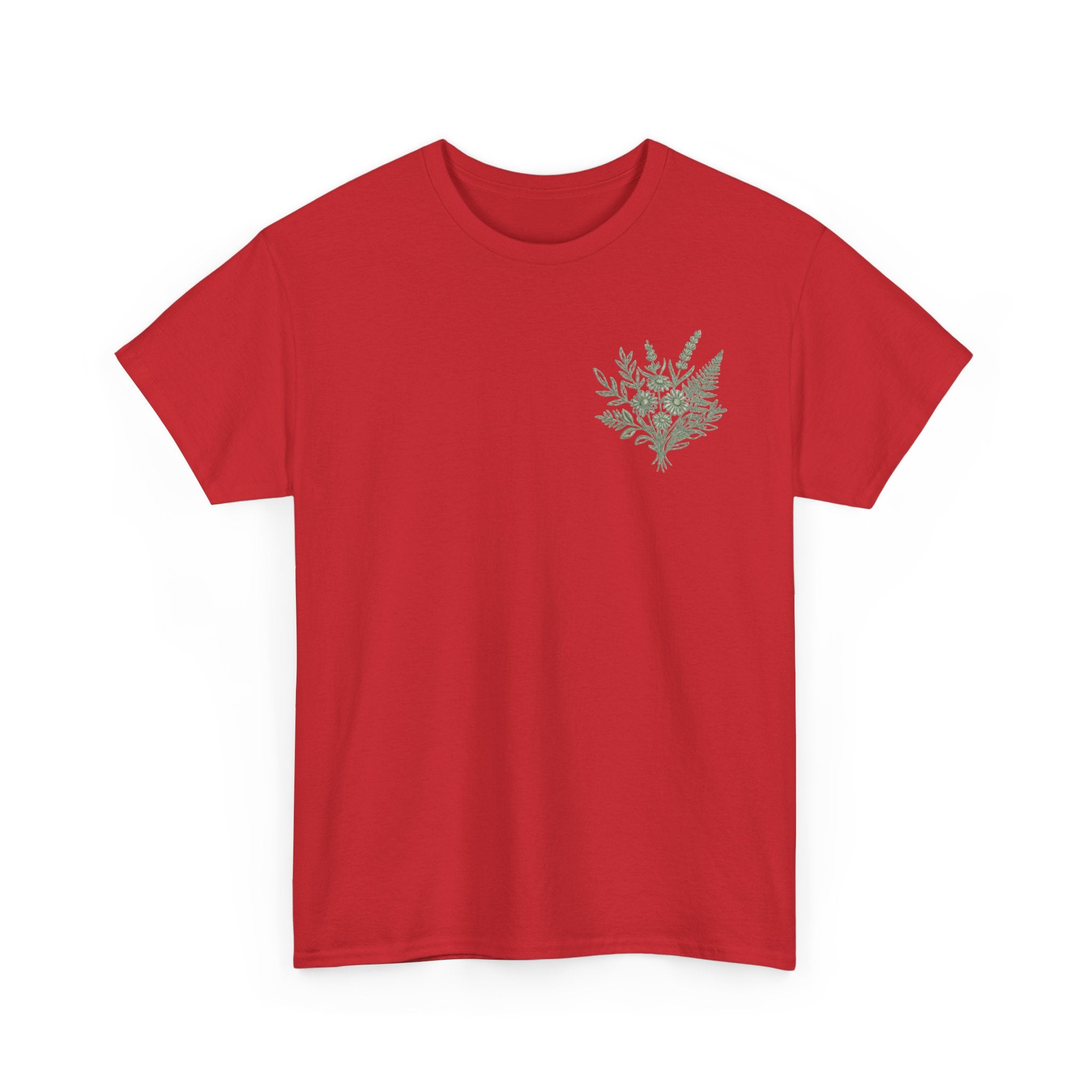 Botanical Fern Bouquet T-Shirt — Green Floral Nature Graphic Tee for Women