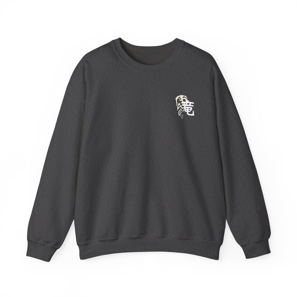Dragon Graphic Crewneck Sweatshirt — Vintage Asian-Inspired Dragon Design