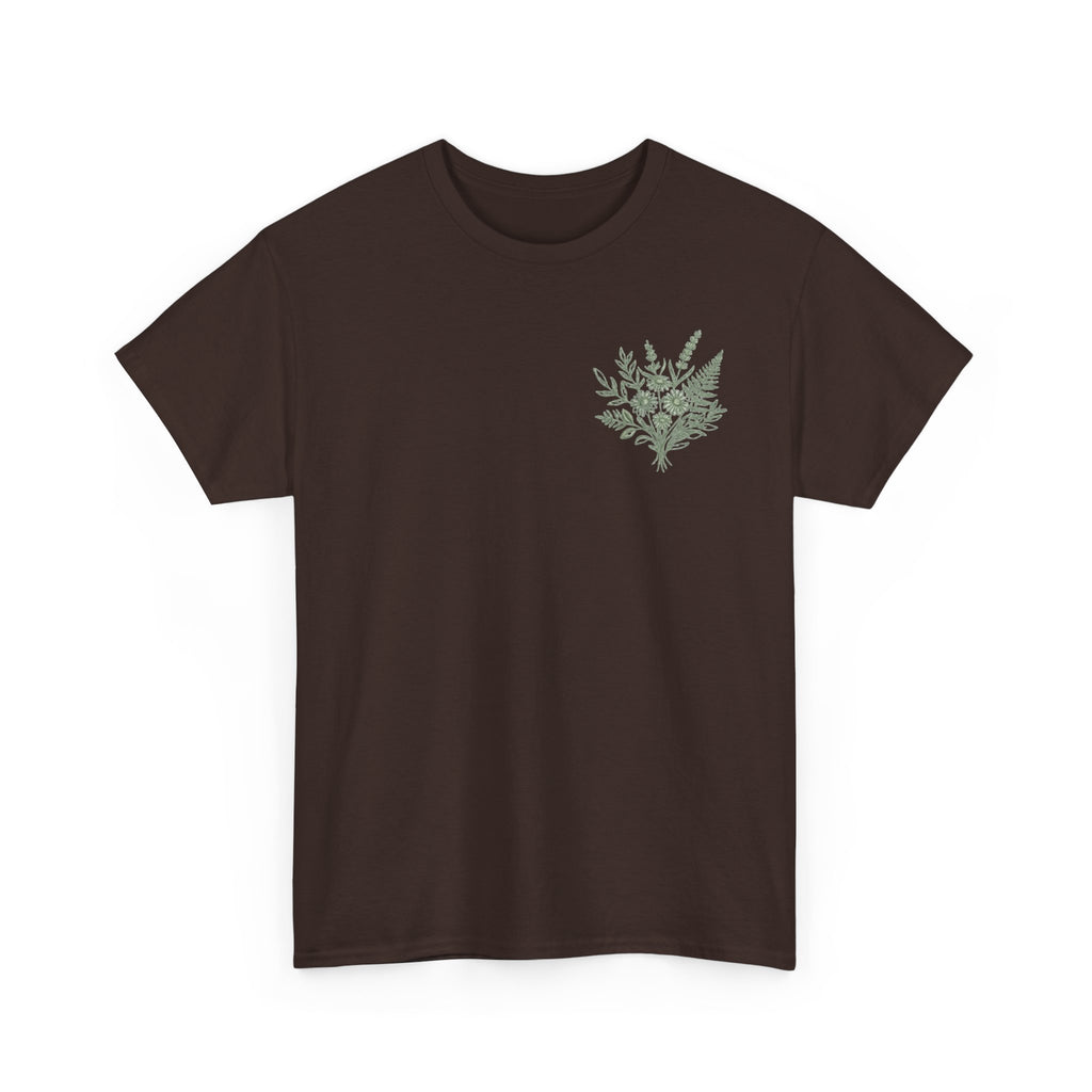 Botanical Fern Bouquet T-Shirt — Green Floral Nature Graphic Tee for Women