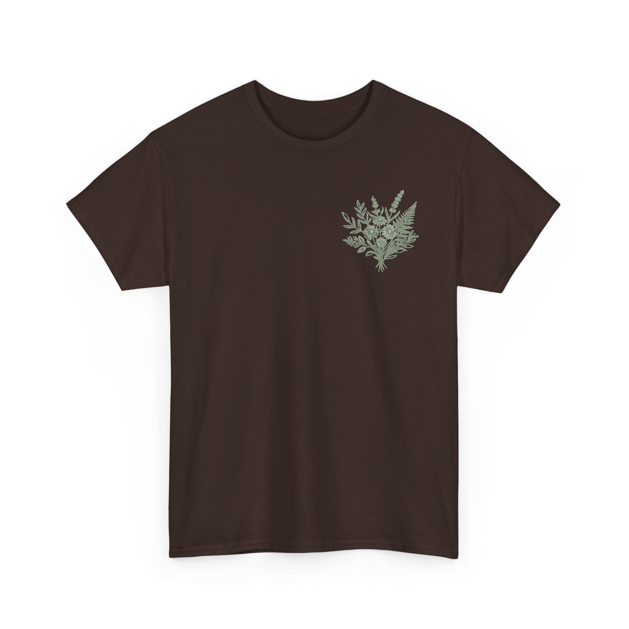 Botanical Fern Bouquet T-Shirt — Green Floral Nature Graphic Tee for Women