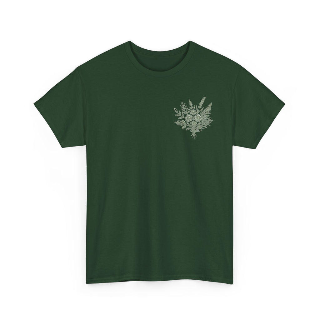 Botanical Fern Bouquet T-Shirt — Green Floral Nature Graphic Tee for Women