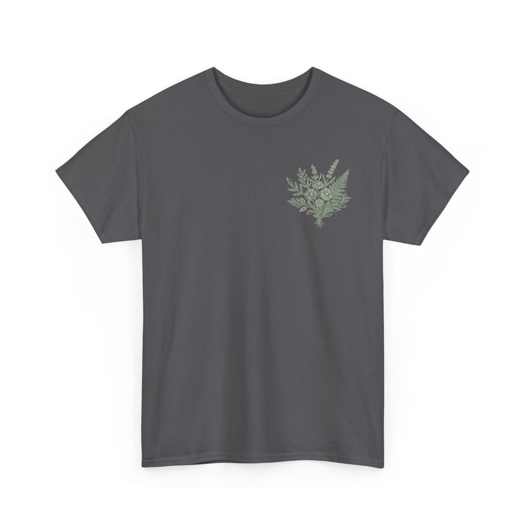 Botanical Fern Bouquet T-Shirt — Green Floral Nature Graphic Tee for Women