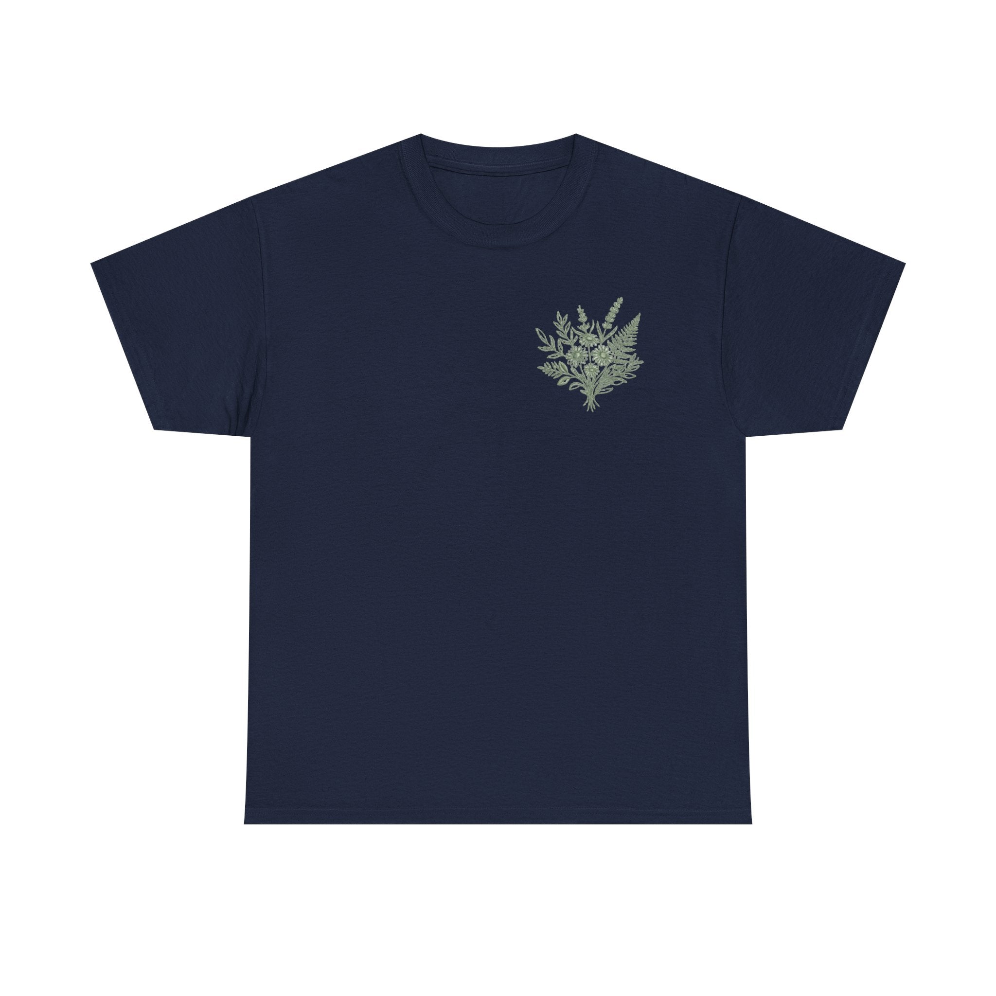 Botanical Fern Bouquet T-Shirt — Green Floral Nature Graphic Tee for Women
