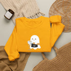Ghost Waiter Sweatshirt – Cute Ghost Holding Cocktail Crewneck
