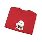 Ghost Waiter Sweatshirt – Cute Ghost Holding Cocktail Crewneck