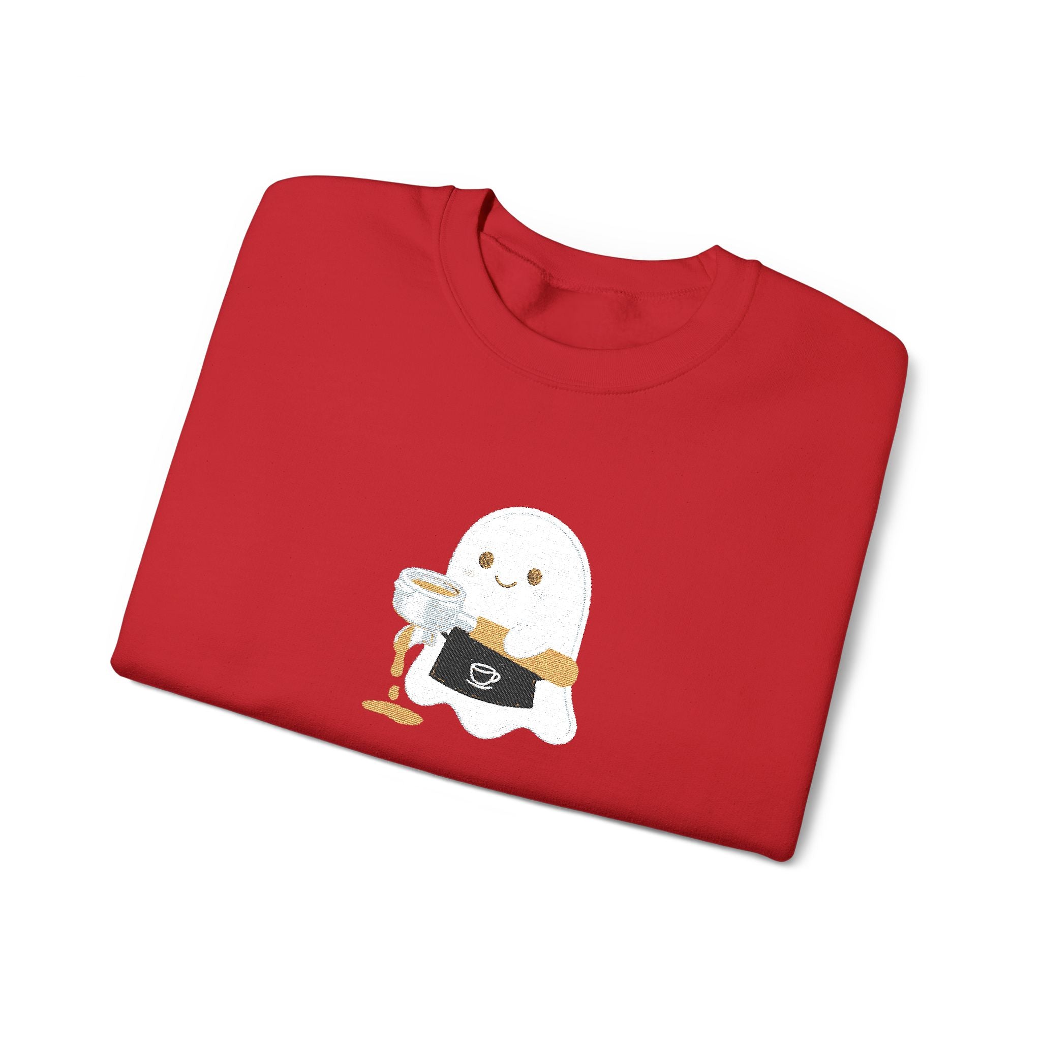 Ghost Waiter Sweatshirt – Cute Ghost Holding Cocktail Crewneck
