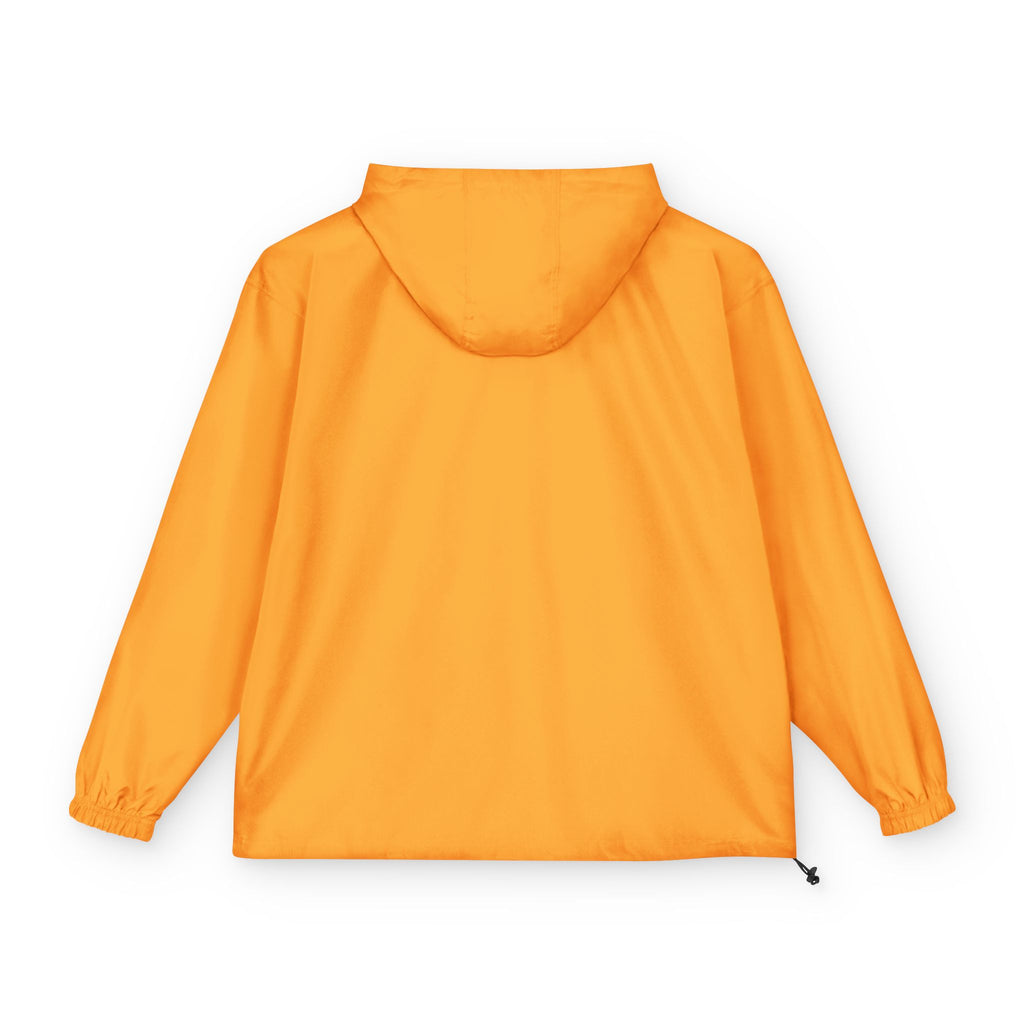 Packable Windbreaker Jacket — Orange Anorak with Small Chest Graphic