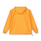 Packable Windbreaker Jacket — Orange Anorak with Small Chest Graphic