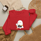 Ghost Waiter Sweatshirt – Cute Ghost Holding Cocktail Crewneck