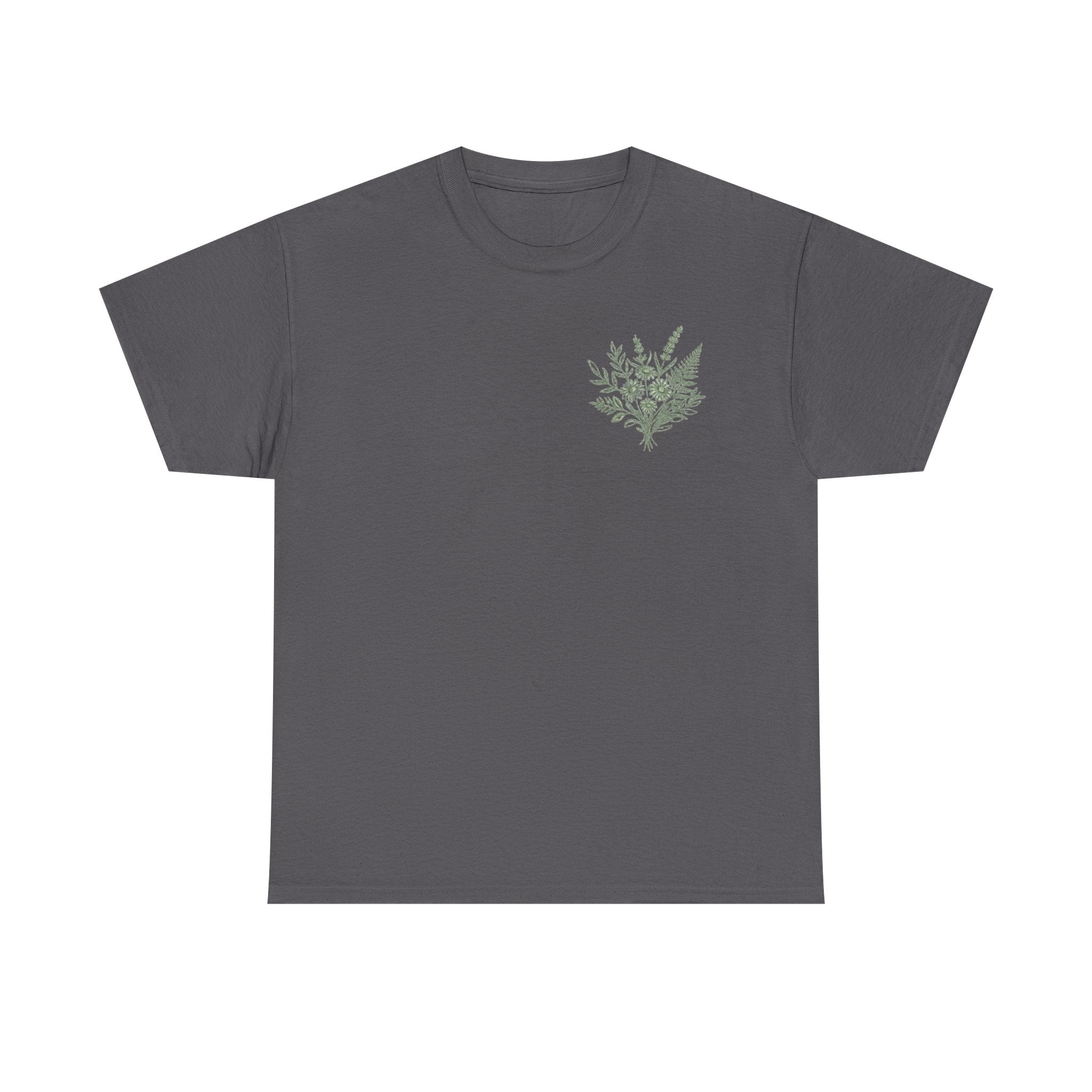 Botanical Fern Bouquet T-Shirt — Green Floral Nature Graphic Tee for Women