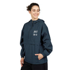 Packable Windbreaker Jacket — Orange Anorak with Small Chest Graphic