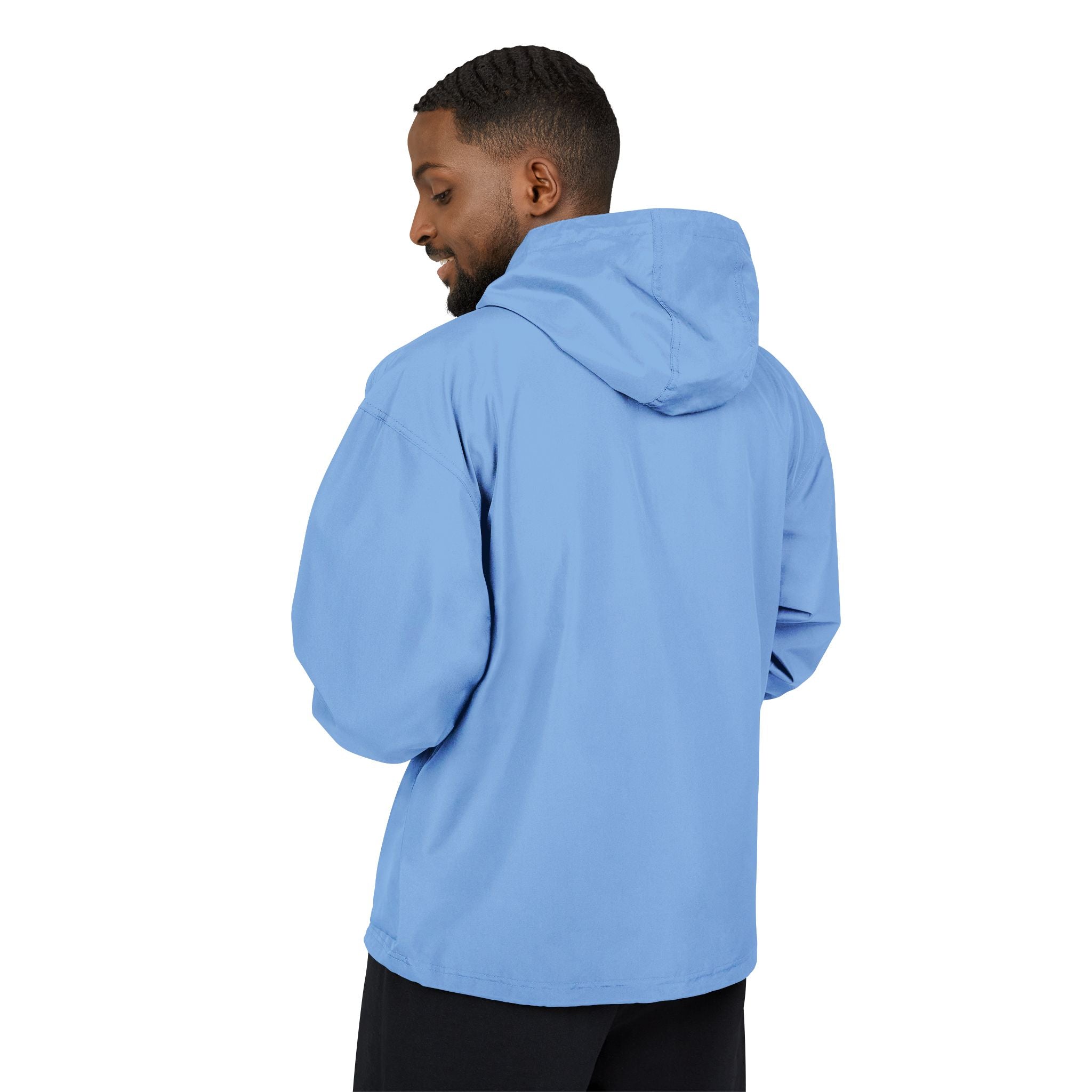 Packable Windbreaker Jacket — Orange Anorak with Small Chest Graphic