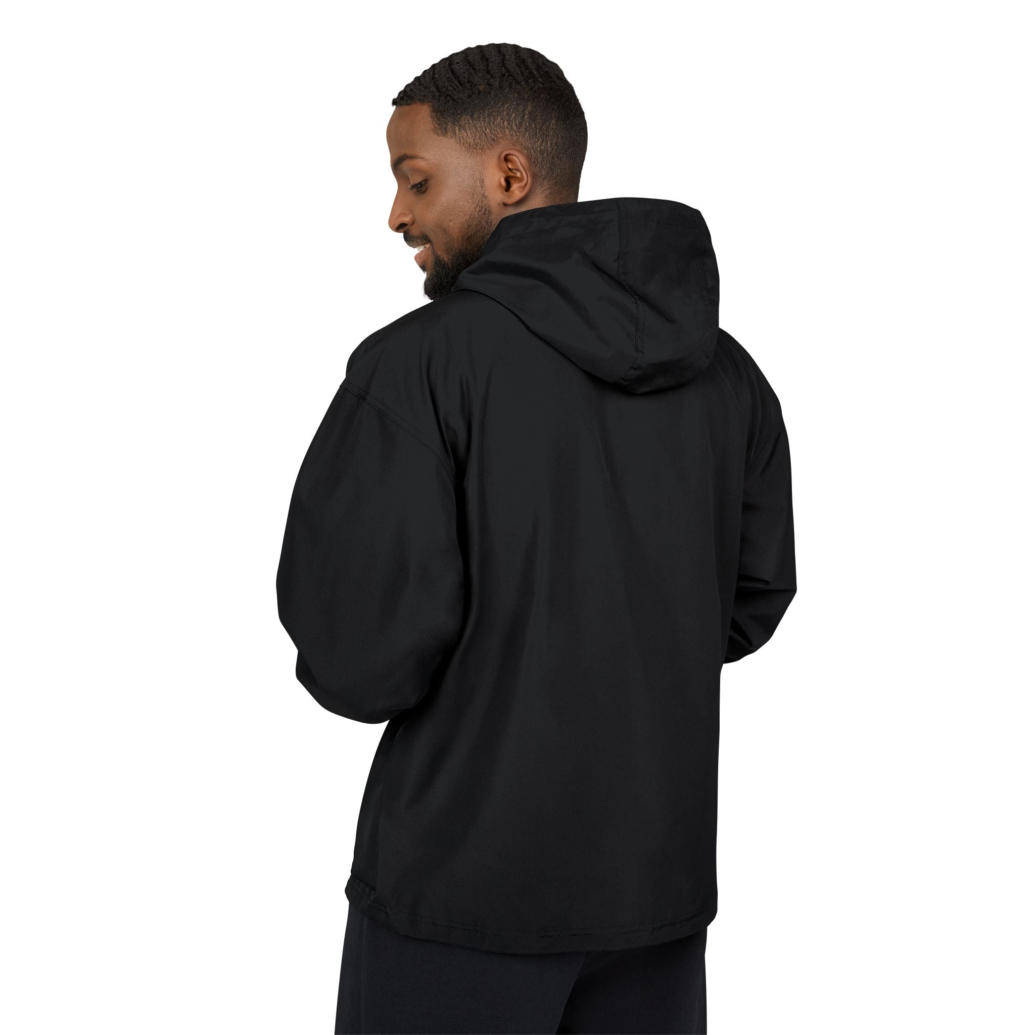 Packable Windbreaker Jacket — Orange Anorak with Small Chest Graphic
