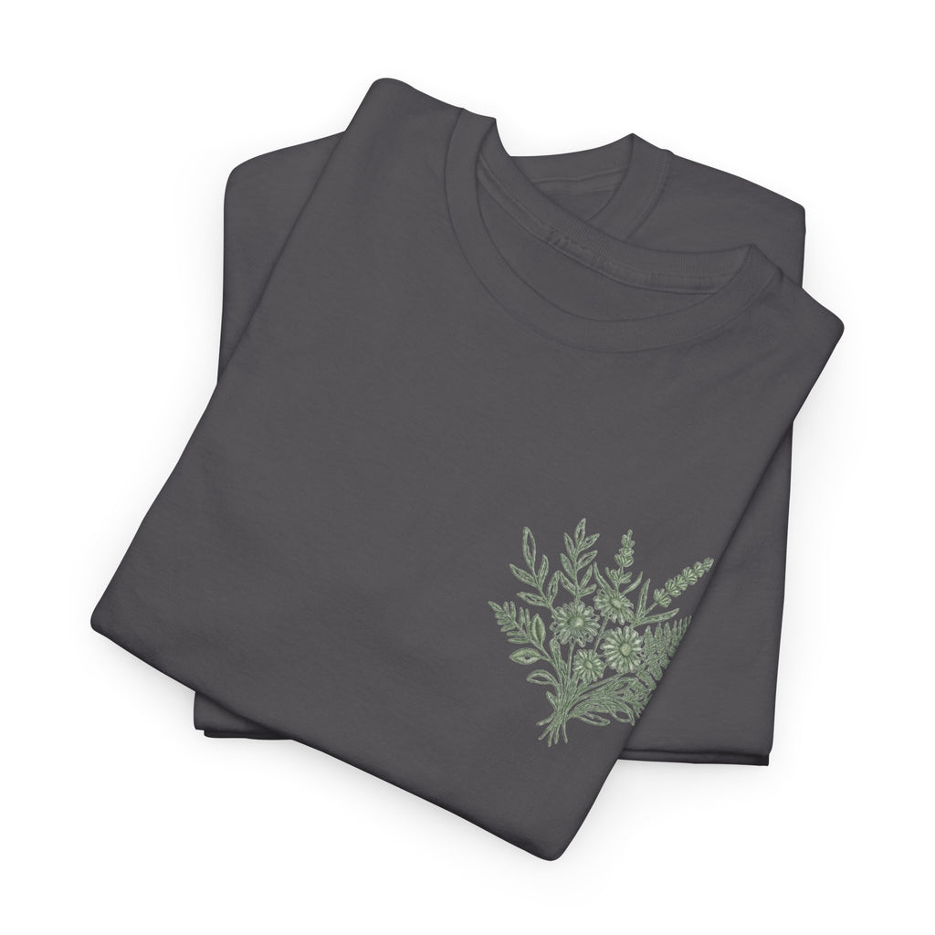 Botanical Fern Bouquet T-Shirt — Green Floral Nature Graphic Tee for Women