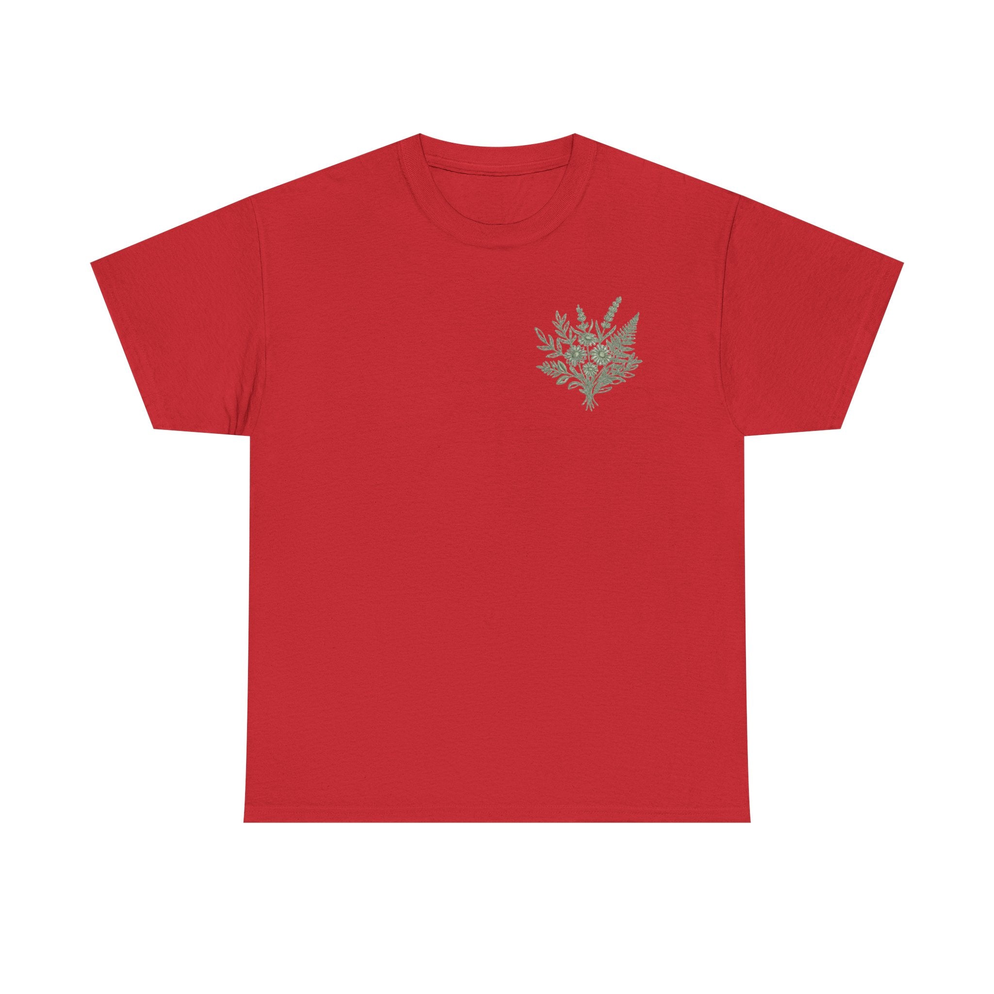 Botanical Fern Bouquet T-Shirt — Green Floral Nature Graphic Tee for Women