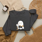 Ghost Waiter Sweatshirt – Cute Ghost Holding Cocktail Crewneck