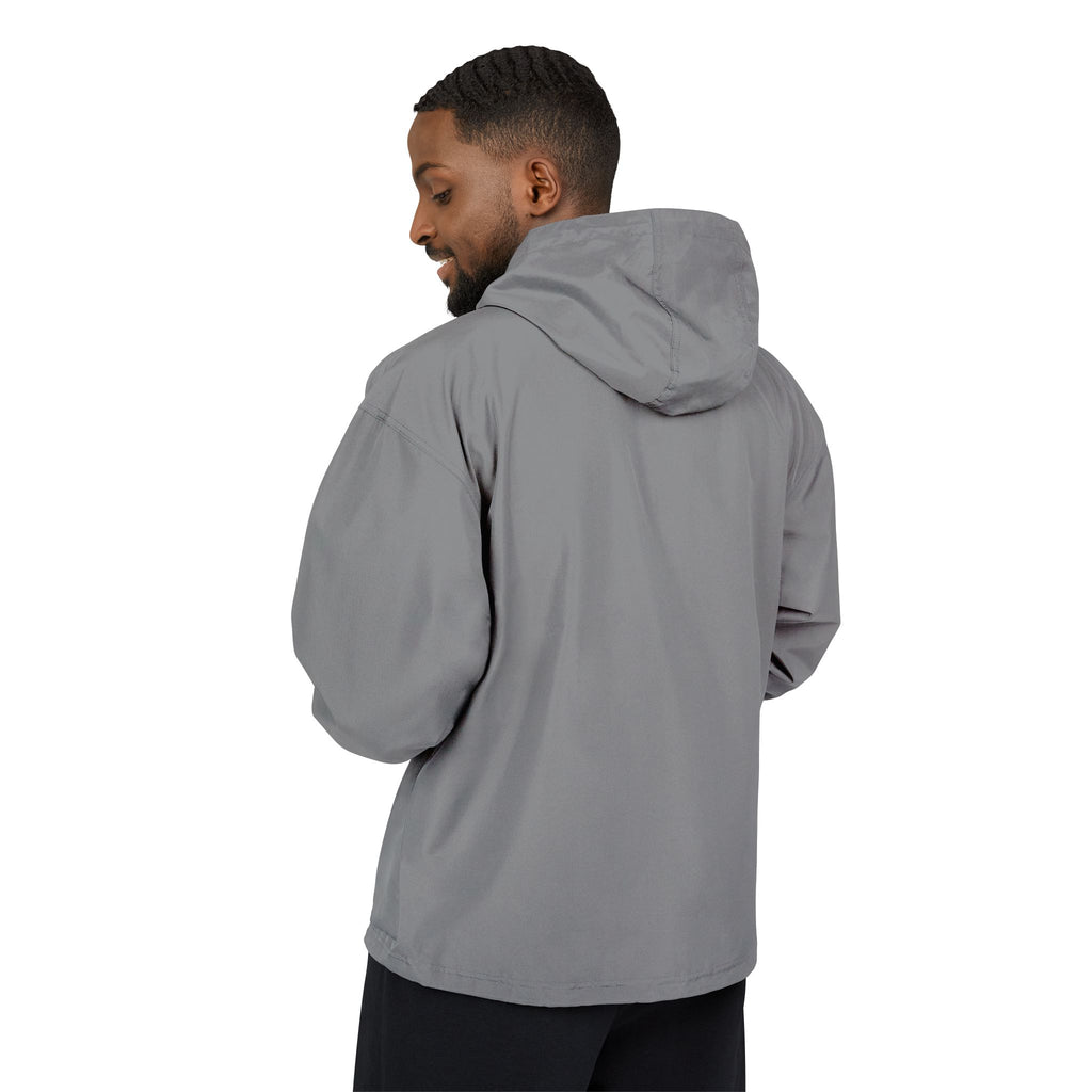 Packable Windbreaker Jacket — Orange Anorak with Small Chest Graphic
