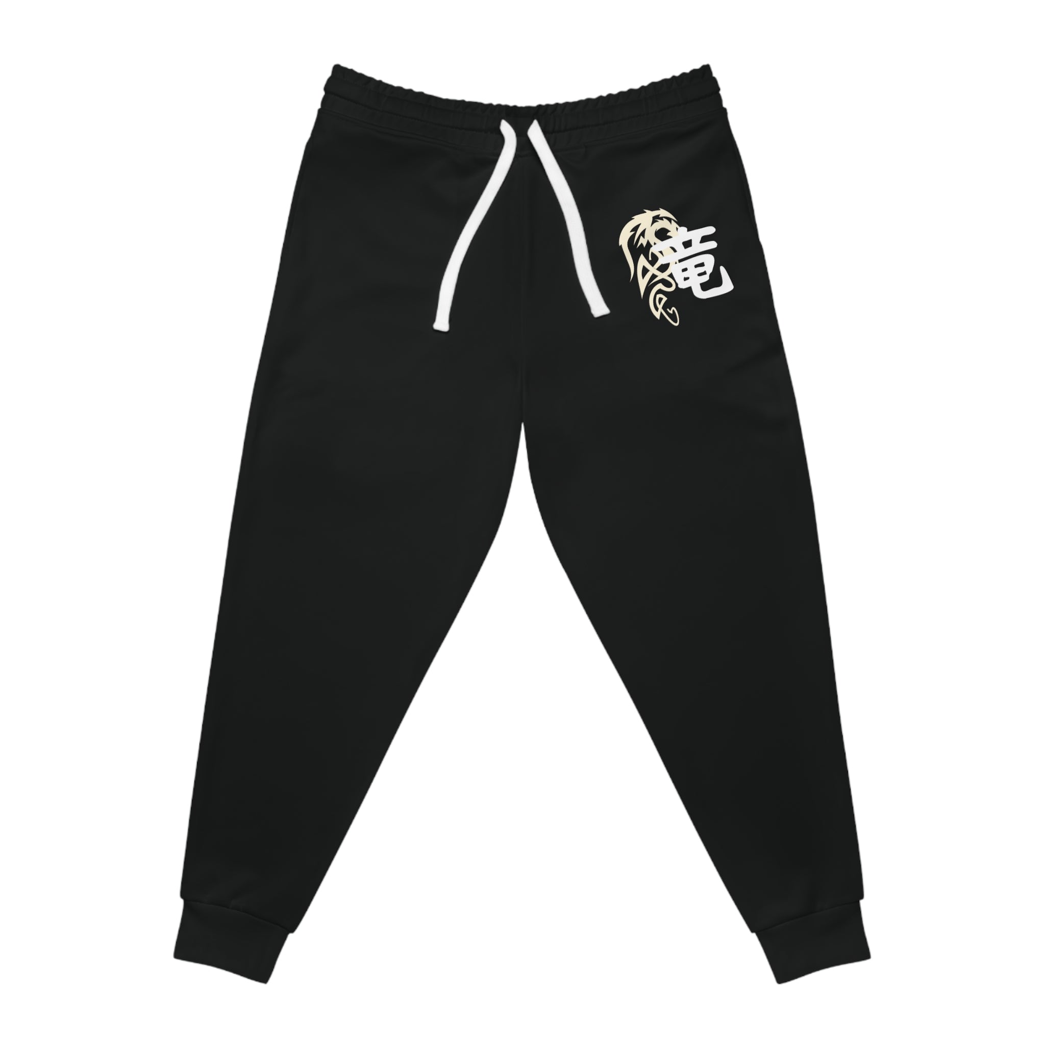 Athletic Joggers — Black Dragon Kanji Graphic Sweatpants