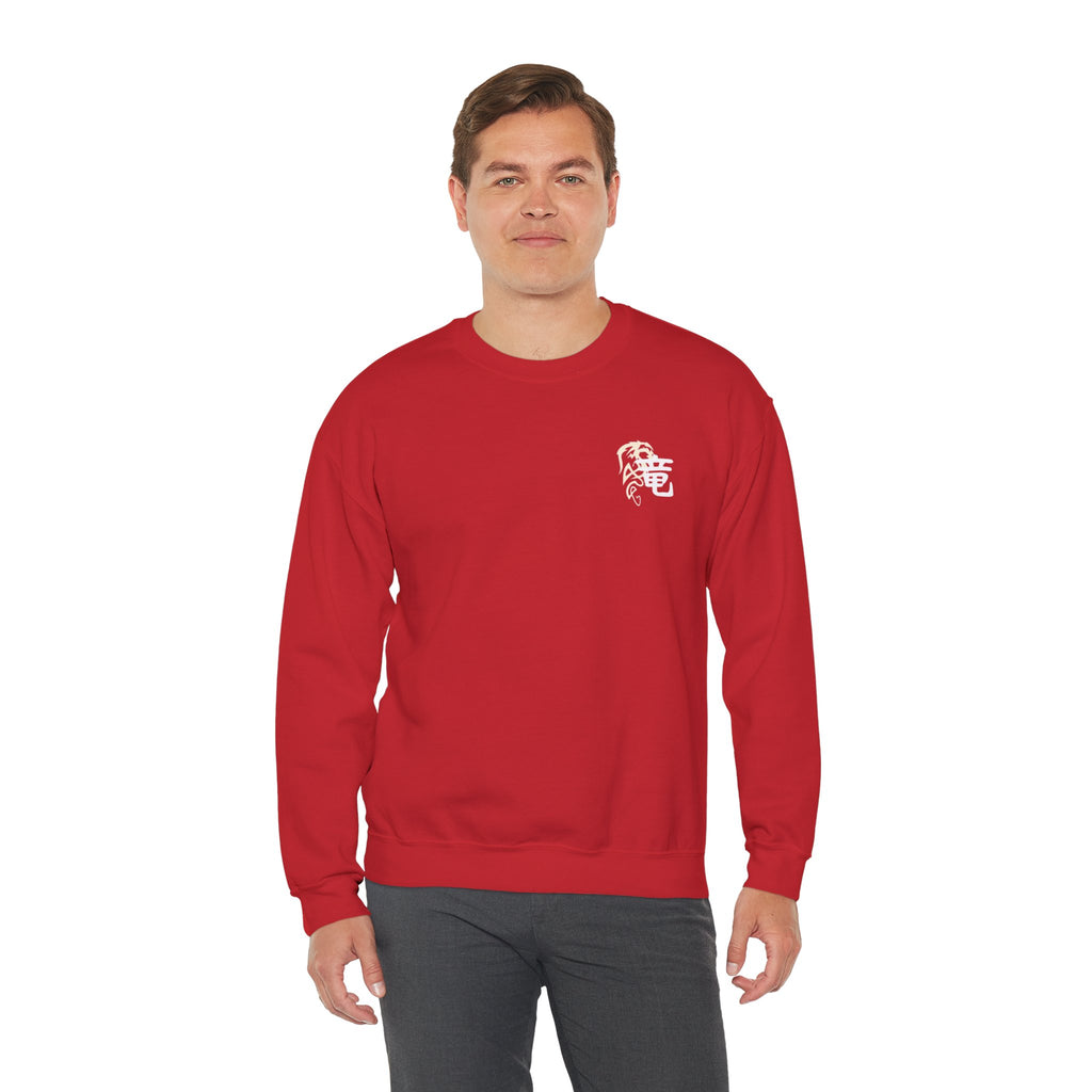 Dragon Graphic Crewneck Sweatshirt — Vintage Asian-Inspired Dragon Design