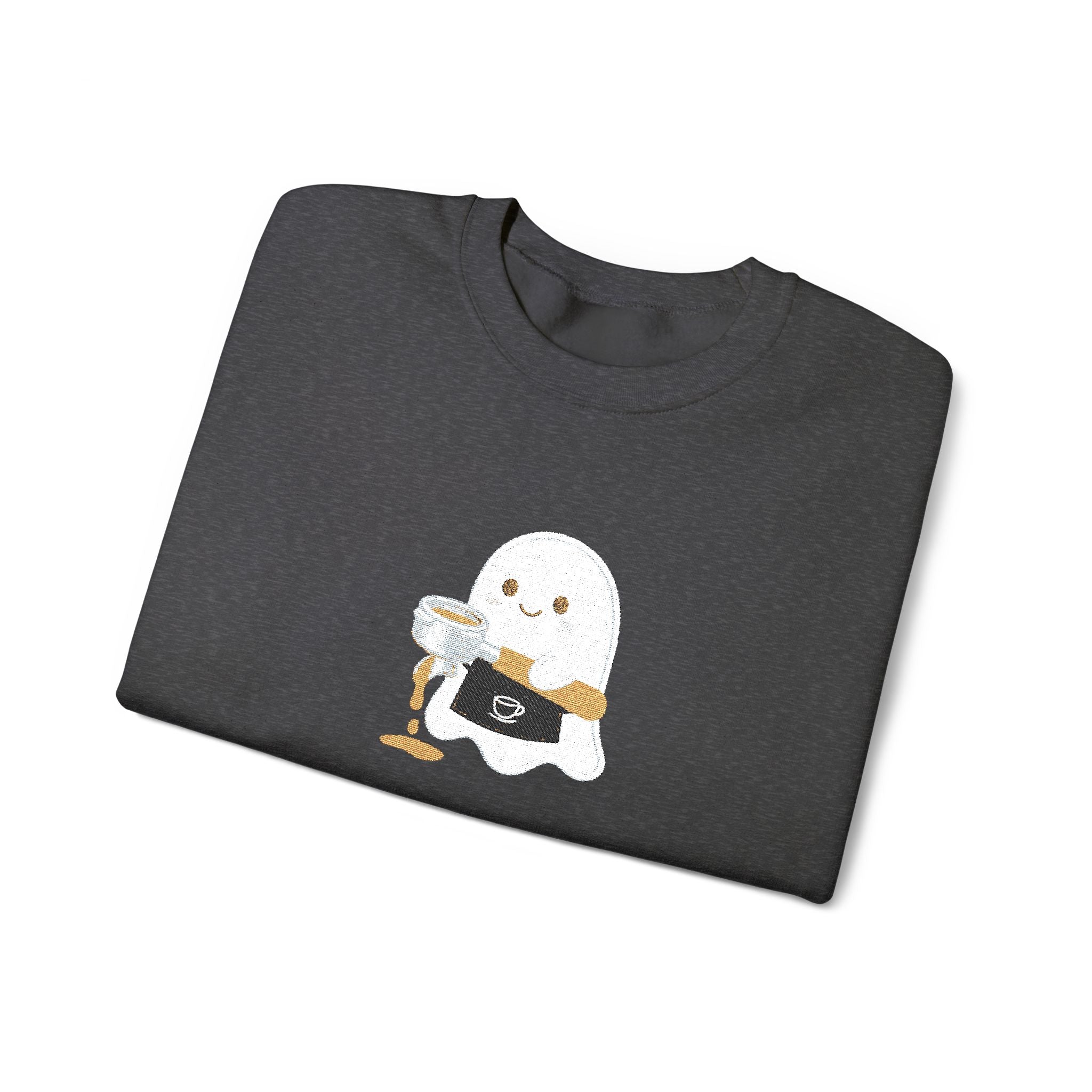 Ghost Waiter Sweatshirt – Cute Ghost Holding Cocktail Crewneck