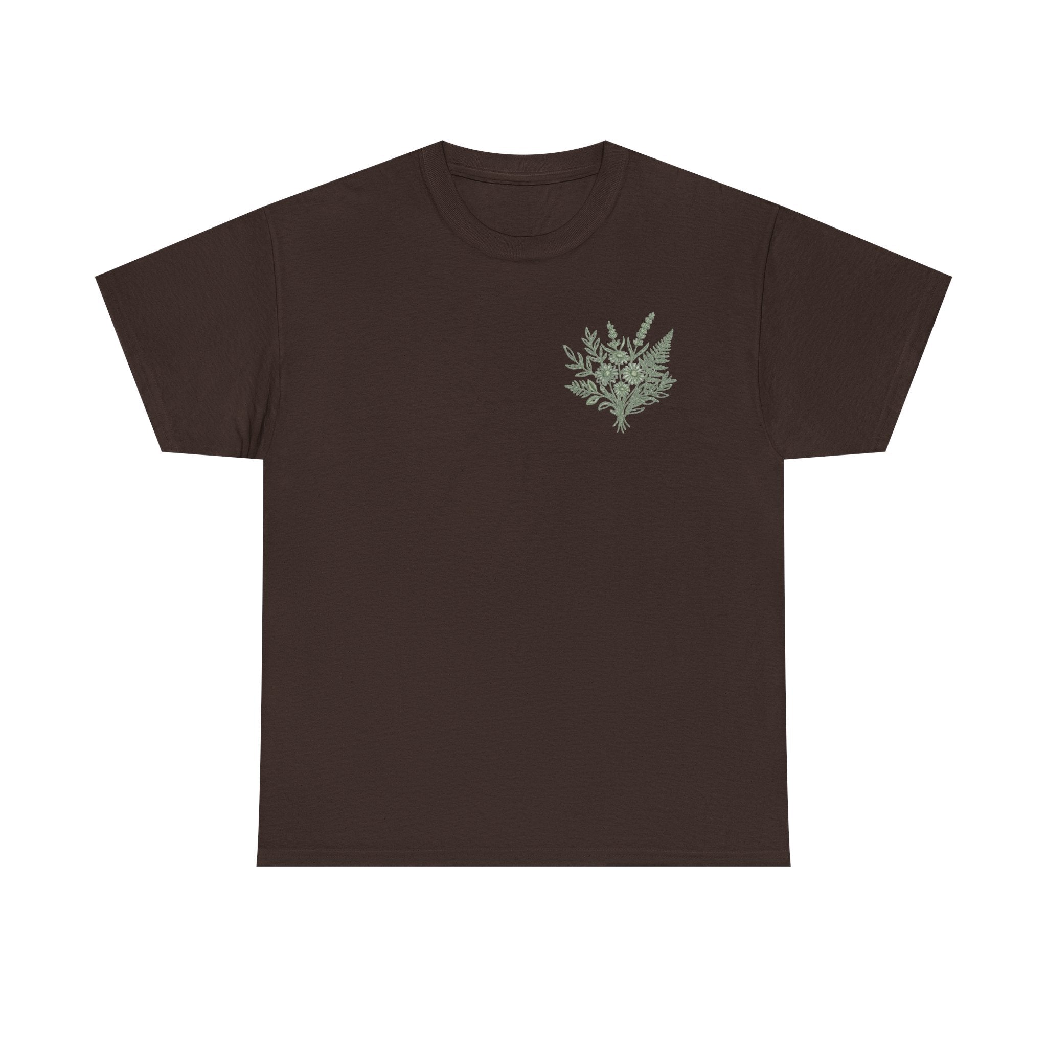 Botanical Fern Bouquet T-Shirt — Green Floral Nature Graphic Tee for Women