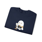 Ghost Waiter Sweatshirt – Cute Ghost Holding Cocktail Crewneck