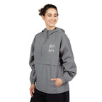 Packable Windbreaker Jacket — Orange Anorak with Small Chest Graphic