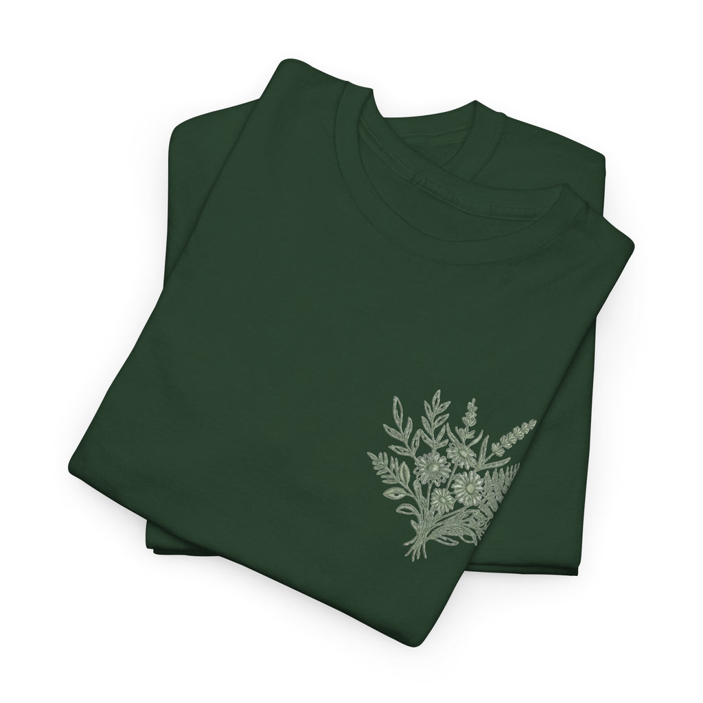 Botanical Fern Bouquet T-Shirt — Green Floral Nature Graphic Tee for Women