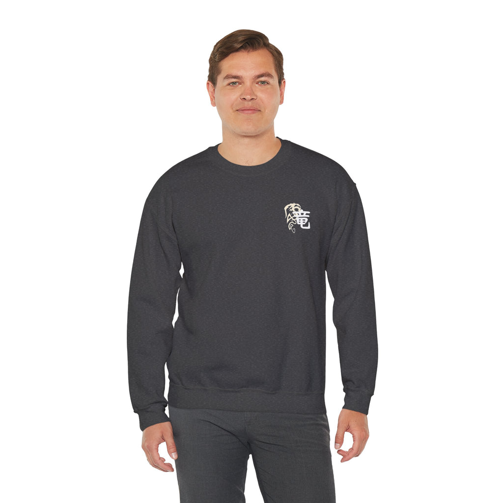 Dragon Graphic Crewneck Sweatshirt — Vintage Asian-Inspired Dragon Design