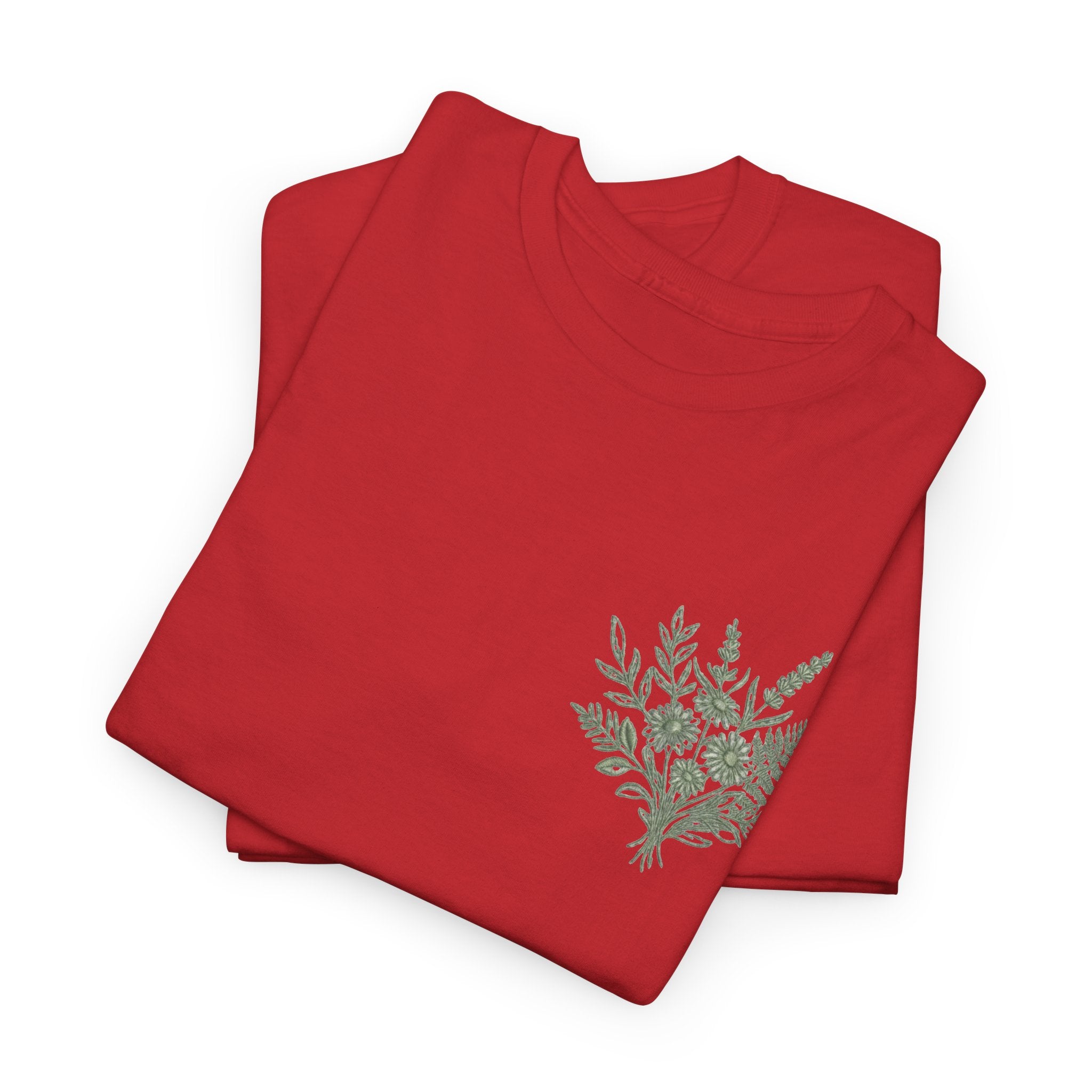 Botanical Fern Bouquet T-Shirt — Green Floral Nature Graphic Tee for Women