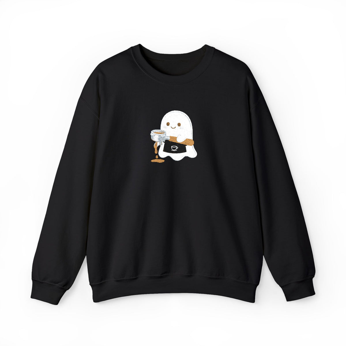 Ghost Waiter Sweatshirt – Cute Ghost Holding Cocktail Crewneck