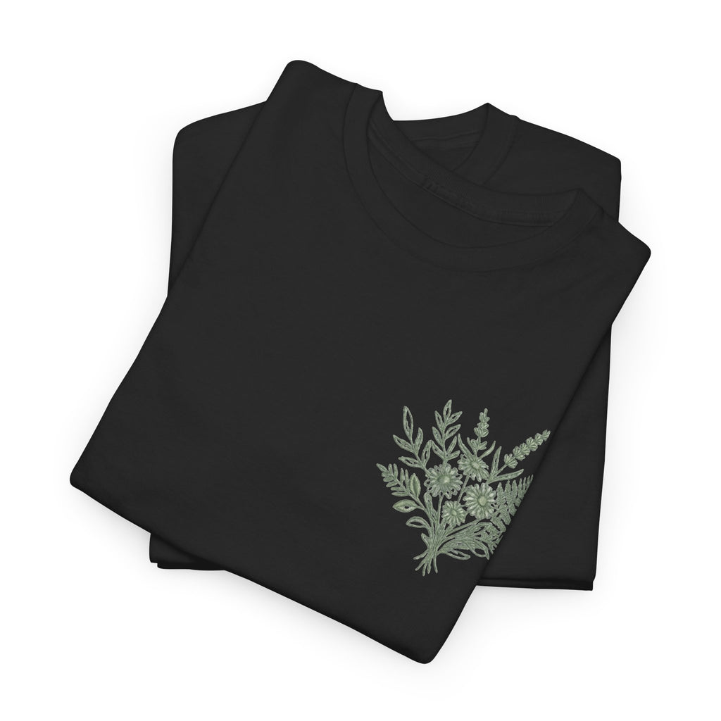 Botanical Fern Bouquet T-Shirt — Green Floral Nature Graphic Tee for Women
