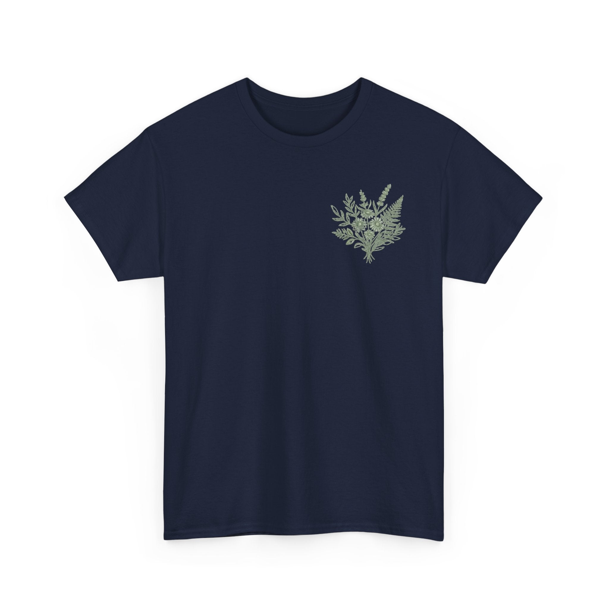 Botanical Fern Bouquet T-Shirt — Green Floral Nature Graphic Tee for Women