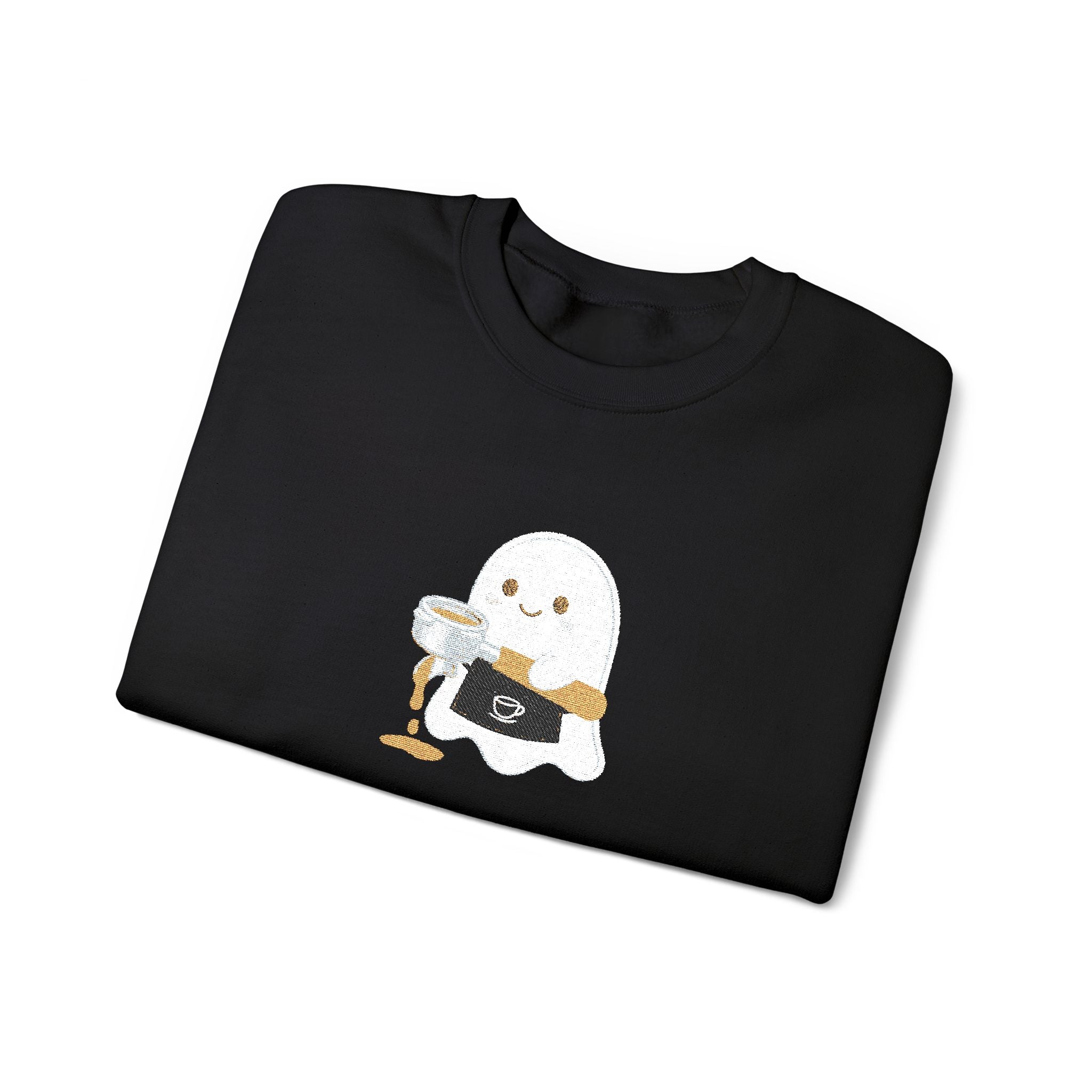 Ghost Waiter Sweatshirt – Cute Ghost Holding Cocktail Crewneck