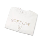 Soft Life Crewneck Sweatshirt — Minimal Floral Graphic Pullover for Women
