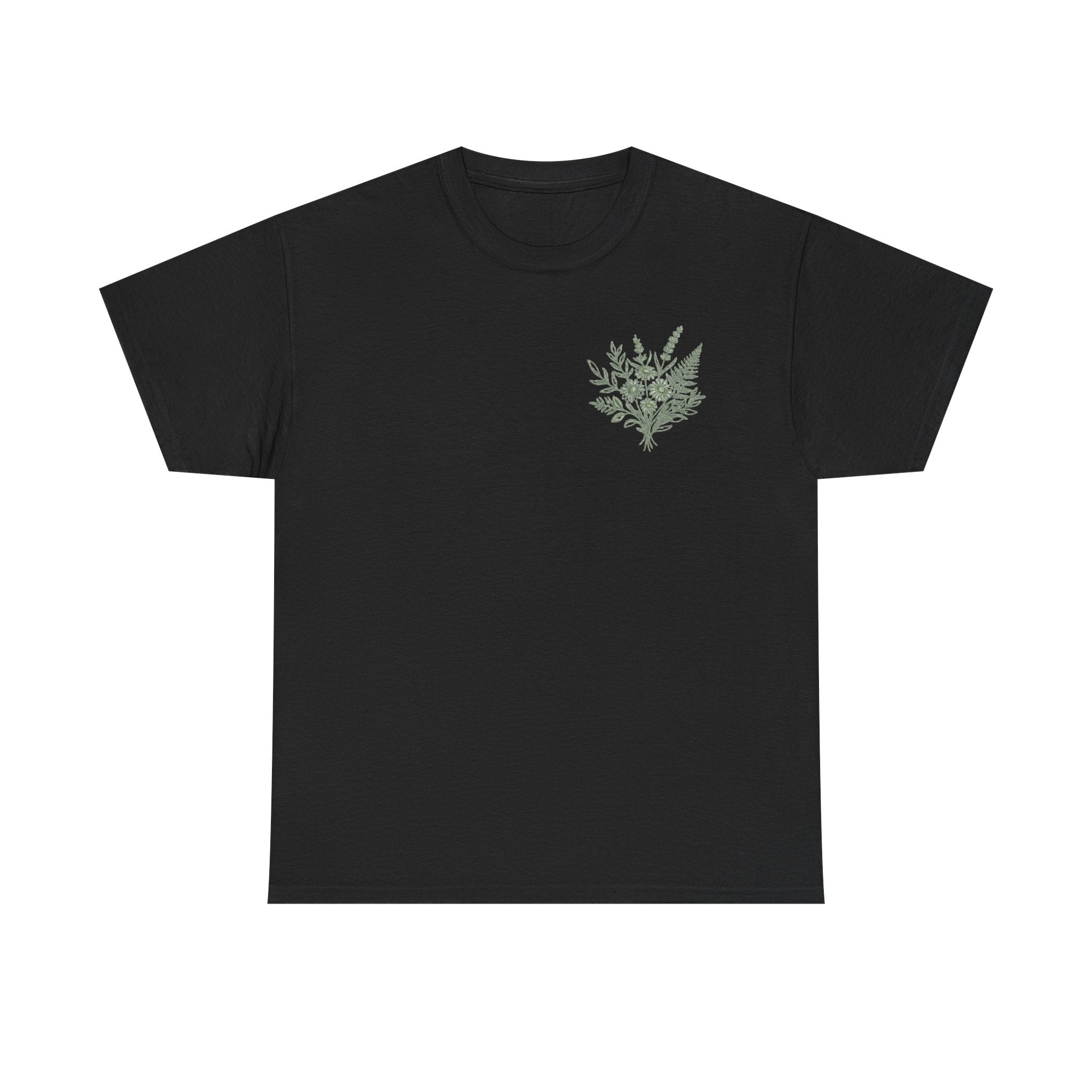 Botanical Fern Bouquet T-Shirt — Green Floral Nature Graphic Tee for Women