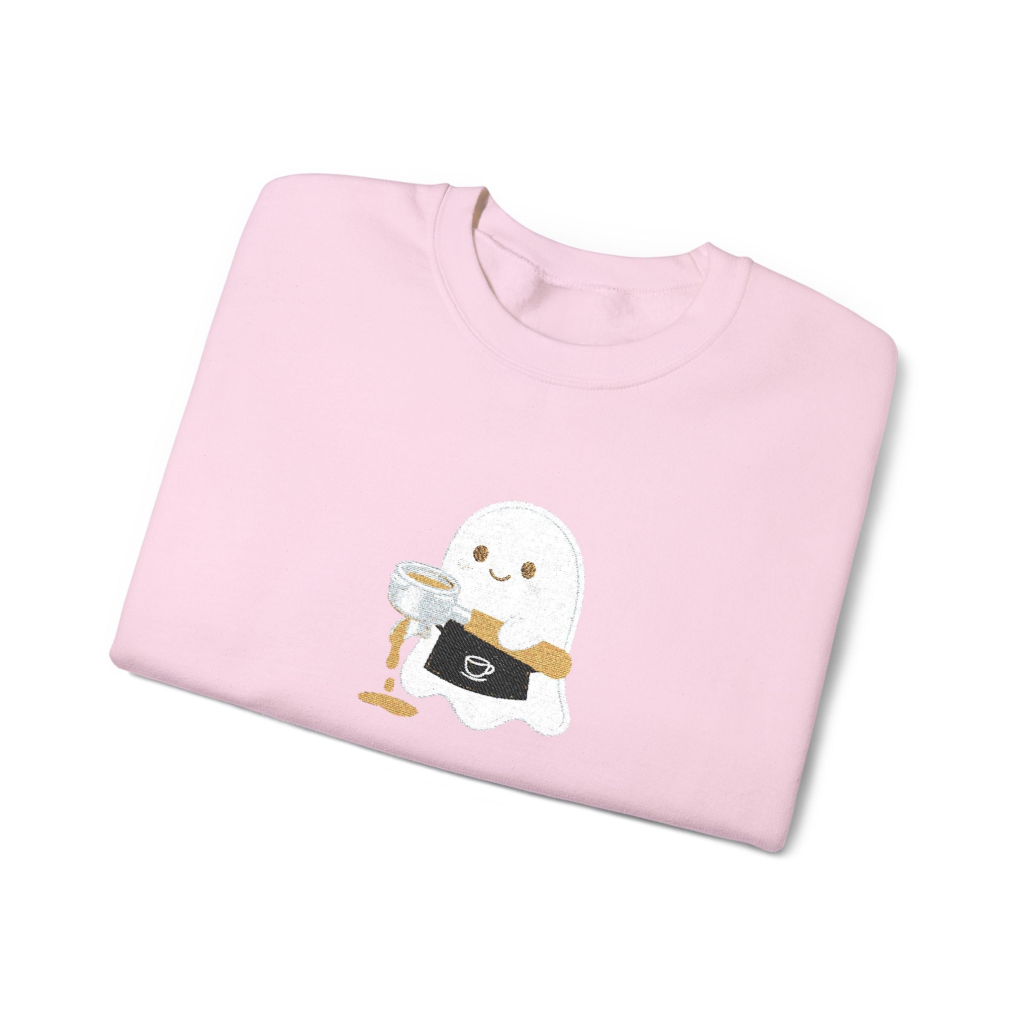 Ghost Waiter Sweatshirt – Cute Ghost Holding Cocktail Crewneck