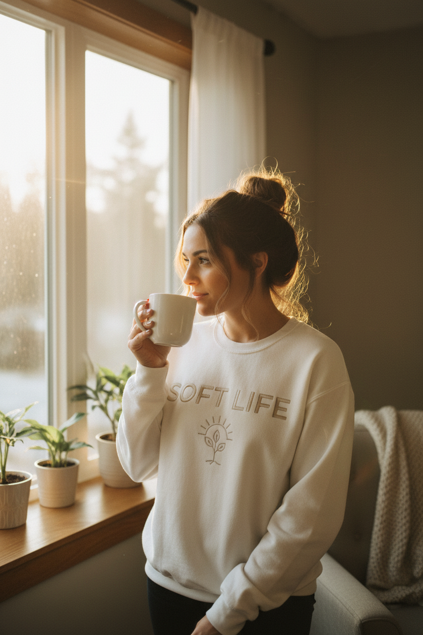 Lifestyle photo - Soft Life Crewneck Sweatshirt